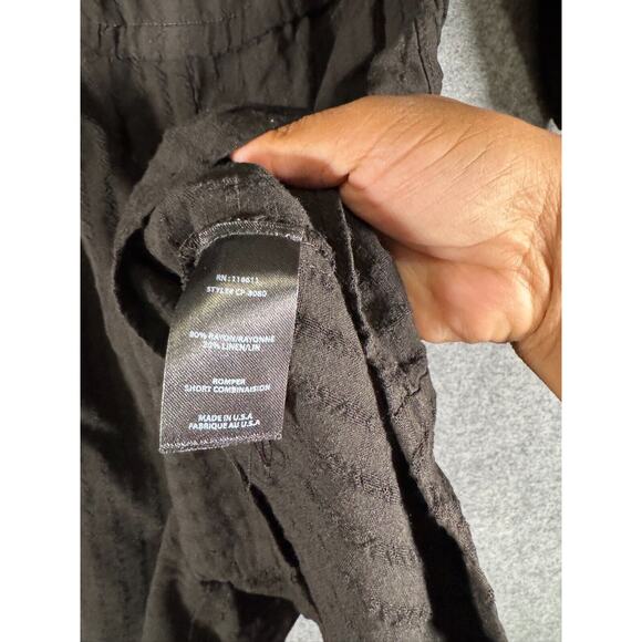 Anthropologie Amadi Romper Women Medium Black Velacruz Off-The-Shoulder Vacation - Picture 5 of 9